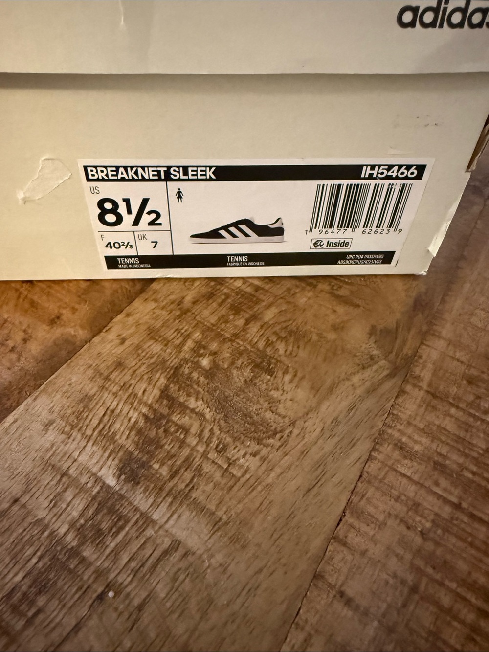 Adidas Women’s Breaknet Sleek Sneakers in Black and White, Size 8.5, NIB - Picture 10 of 10
